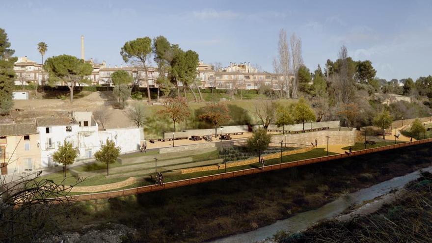 Ontinyent muestra el diseño del futuro parque inundable de Cantereria a través de un código QR
