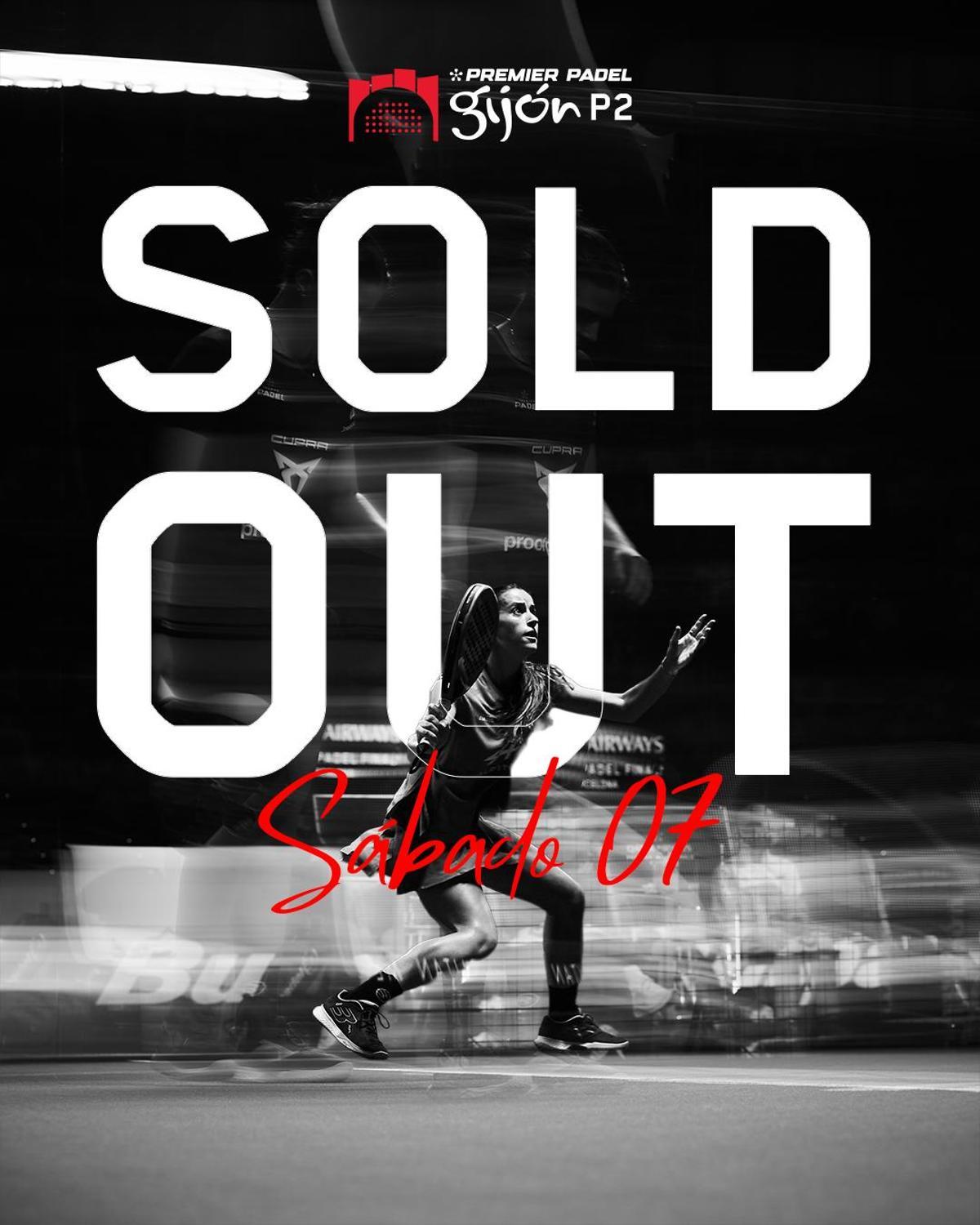Creatividad de la organización para anunciar el "sold out" de la jornada del sábado en La Guía.