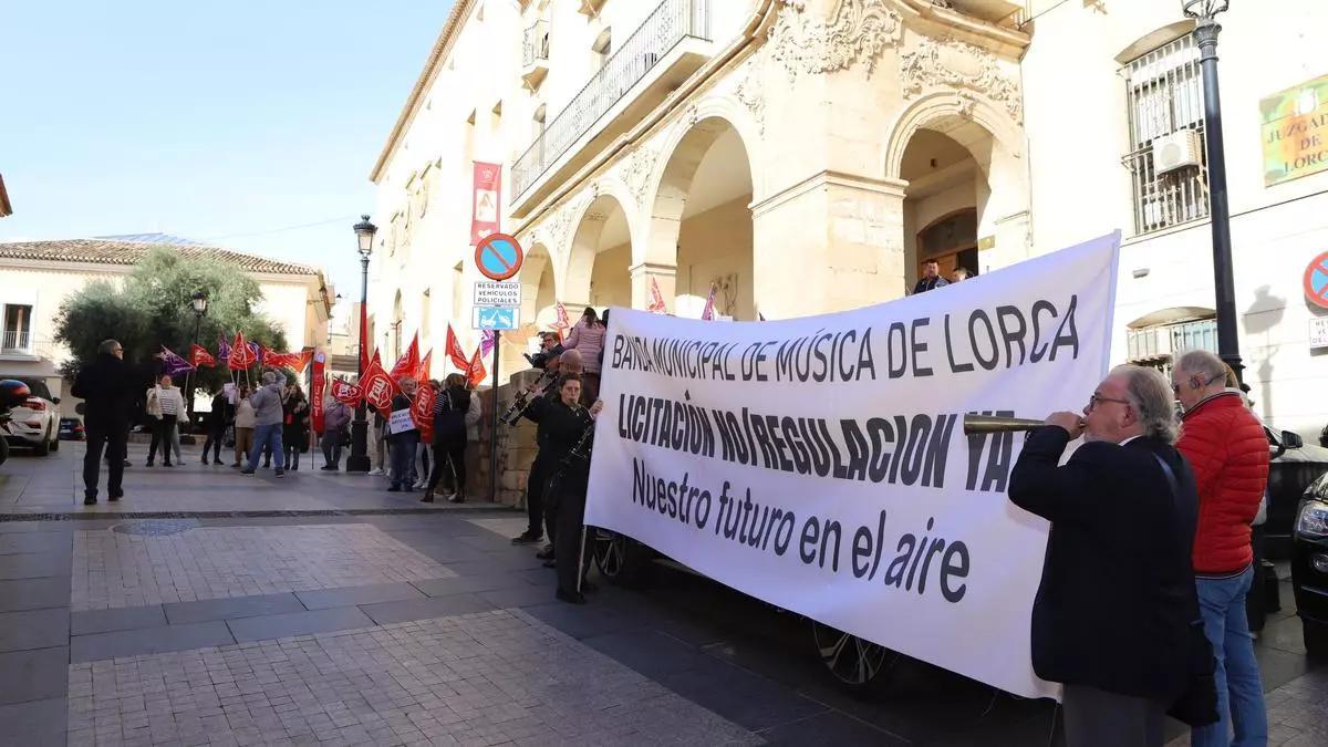 Imagen de archivo de una manifestación de los anteriores miembros de la Banda Municipal.