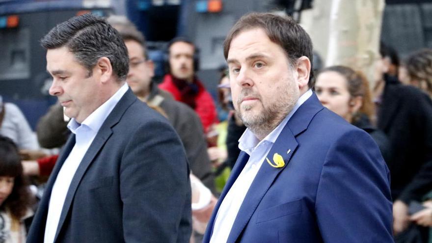 El vicepresident destituït Oriol Junqueras, en arribar a l&#039;Audiència Nacional, el 2 de novembre de 2017.