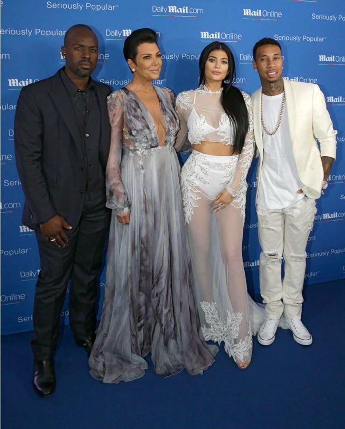 Kris Jenner junto a su pareja Corey Gamble y Kylie Jenner junto a Tyga en el Festival Internacinal de Publicidad Lions 2015 que se celebra en Cannes