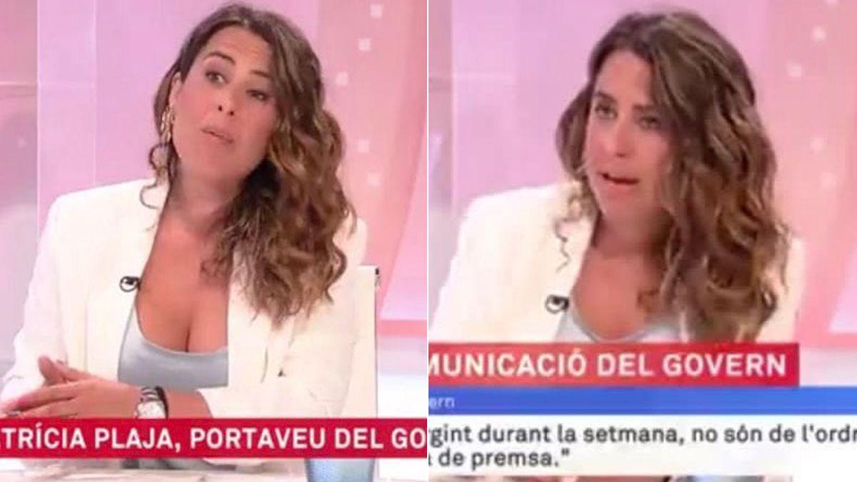 Polémica por la censura al escote de Patrícia Plaja en TV-3. /