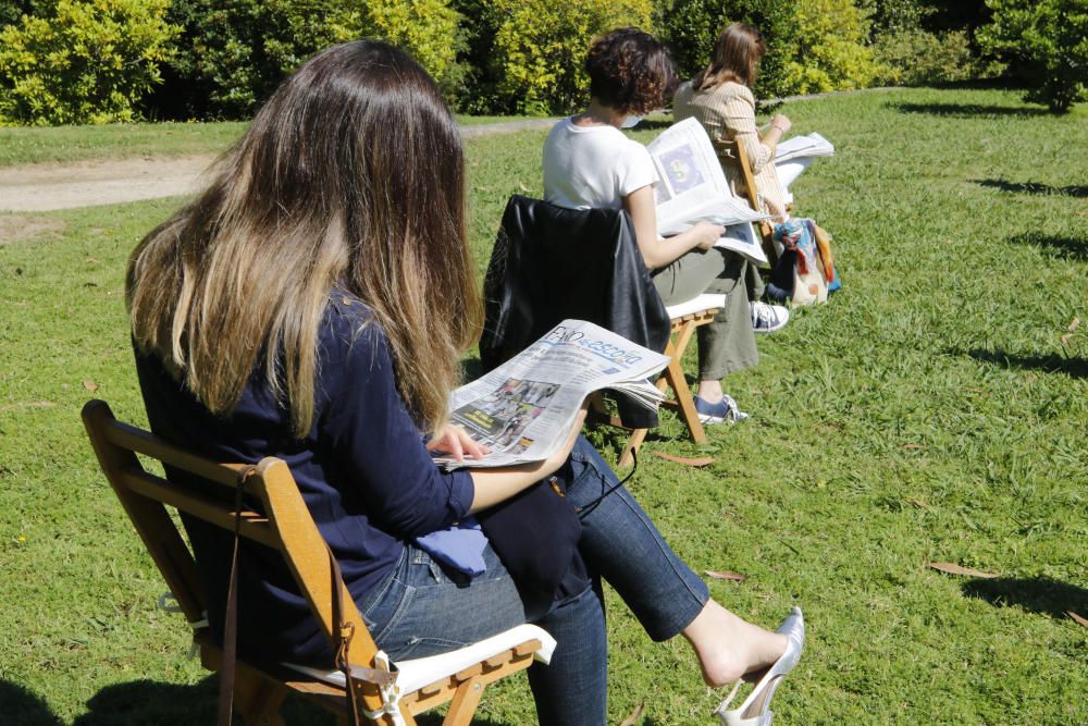 Profesores y alumnos participantes en la quinta edición de FARO da Escpña reciben el reconocimiento en Castrelos por su gran trabajo durante un curso marcado por el coronavirus.