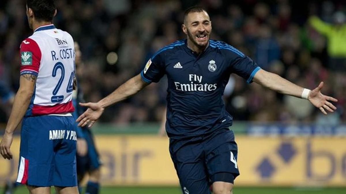 Karim Benzema celebró así su sexto gol seguido