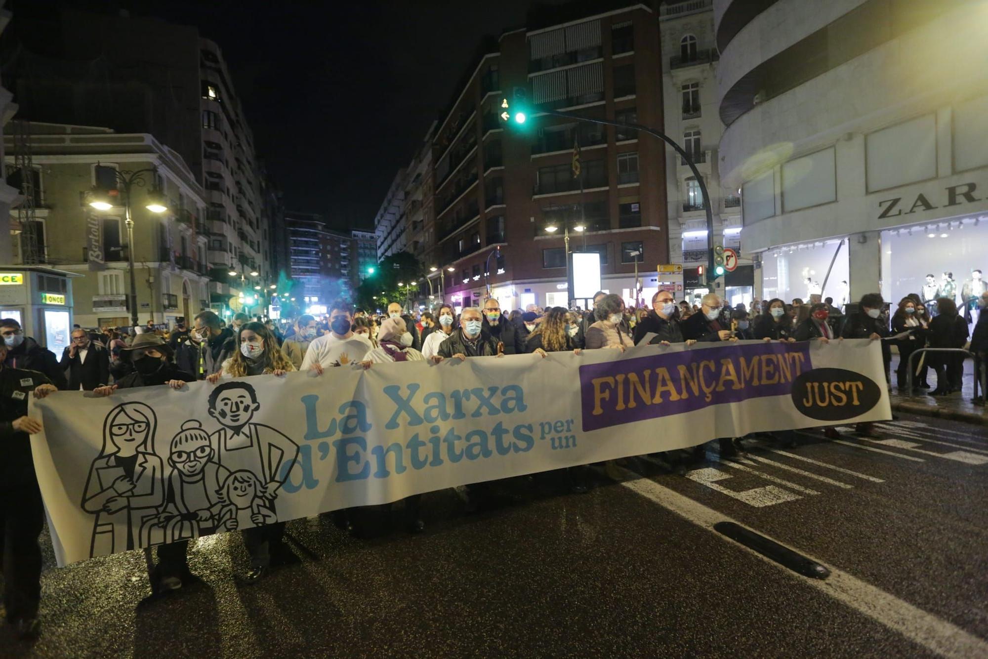 La manifestación en València por una financiación justa, en imágenes