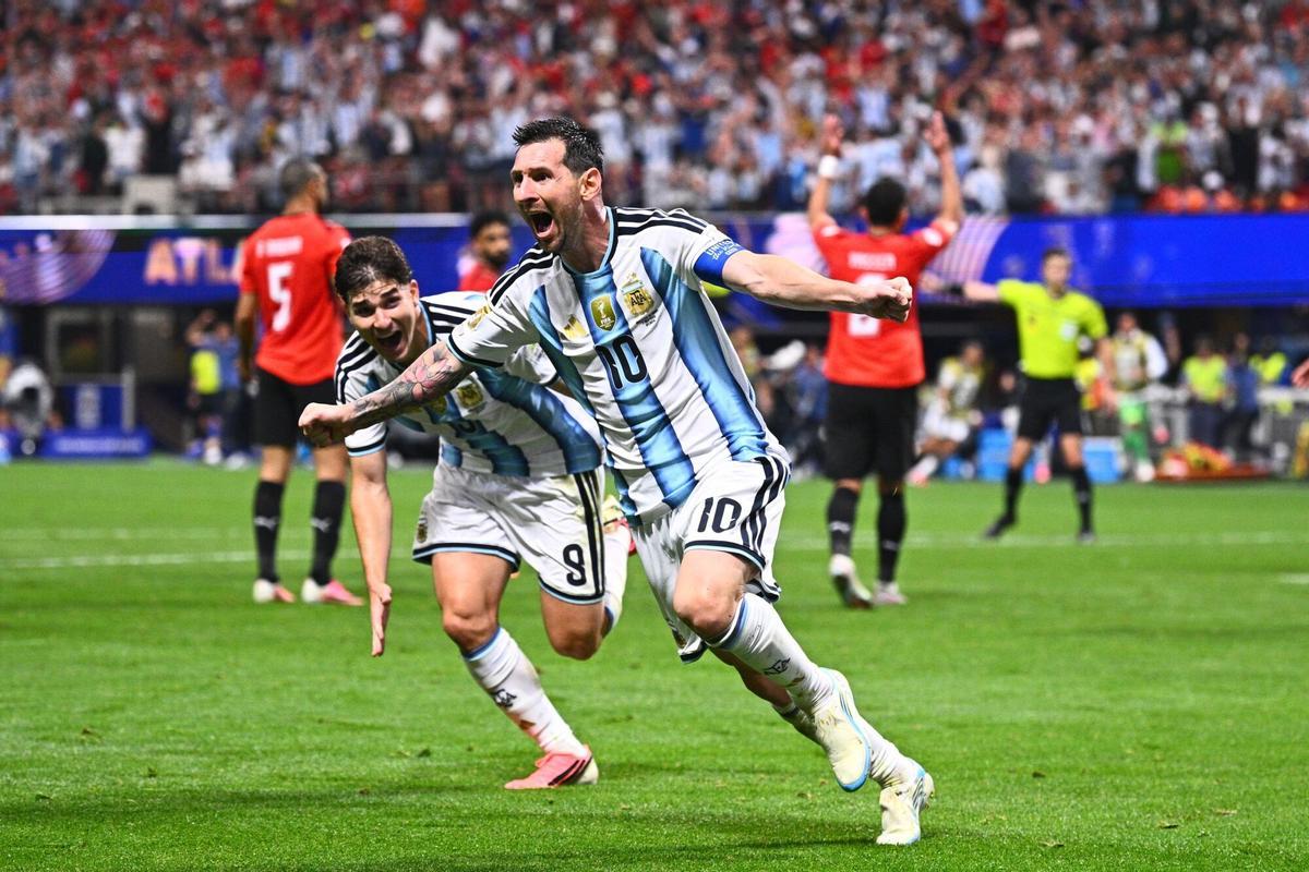 Messi, en el partido ante Egipto