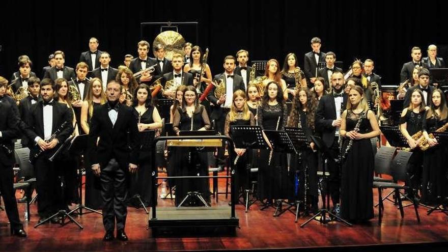 La Banda de Música de Vilagarcía en su concierto de Fin de Año. // Iñaki Abella