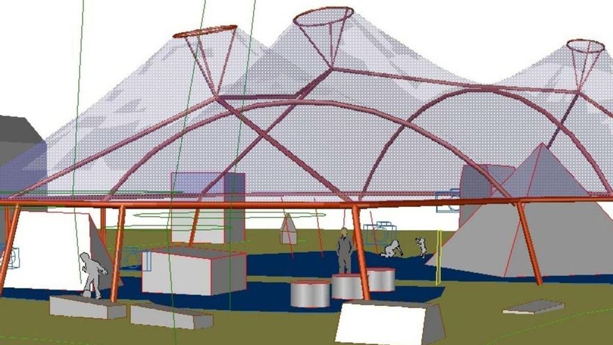 Arteixo proyecta una cubierta con forma de tres conos en el parque del centro cívico