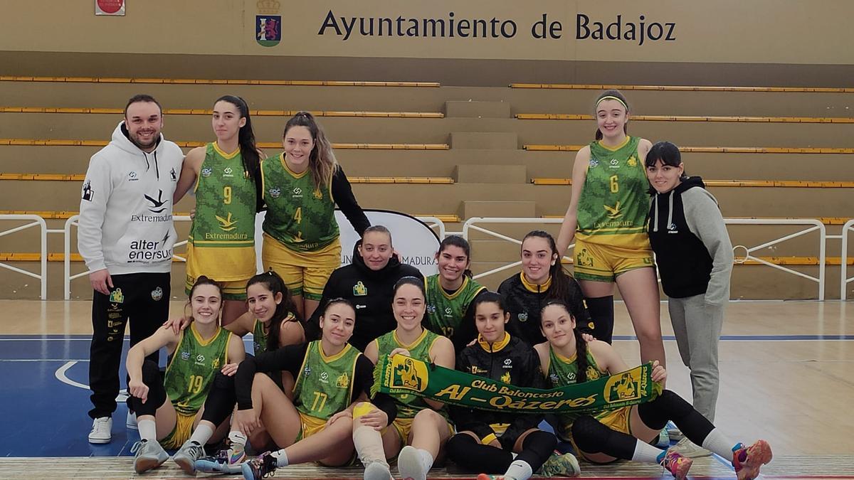 El filial del Alter Enersun Al-Qázeres Extremadura después de imponerse al Baloncesto Badajoz (54-74).