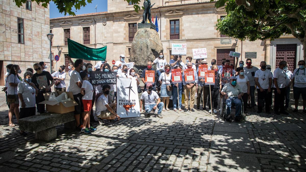 Manifestación de las plataformas contra los macroproyectos de energías renovables en Zamora