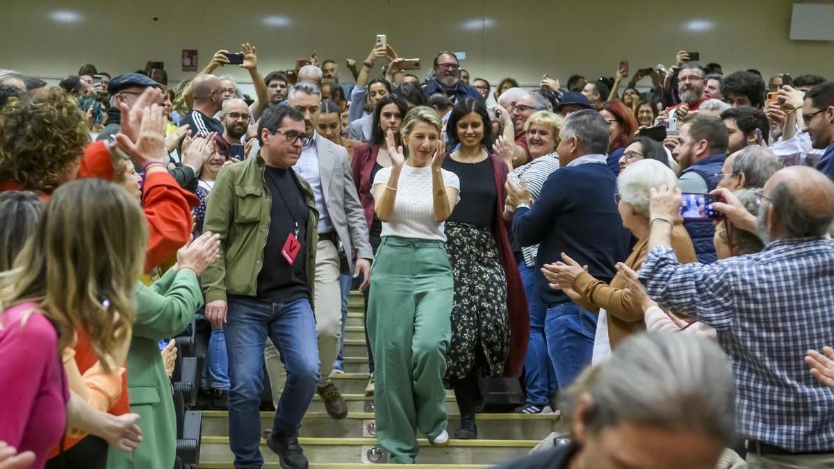 Yolanda Díaz, en un acto de Sumar en Sevilla.