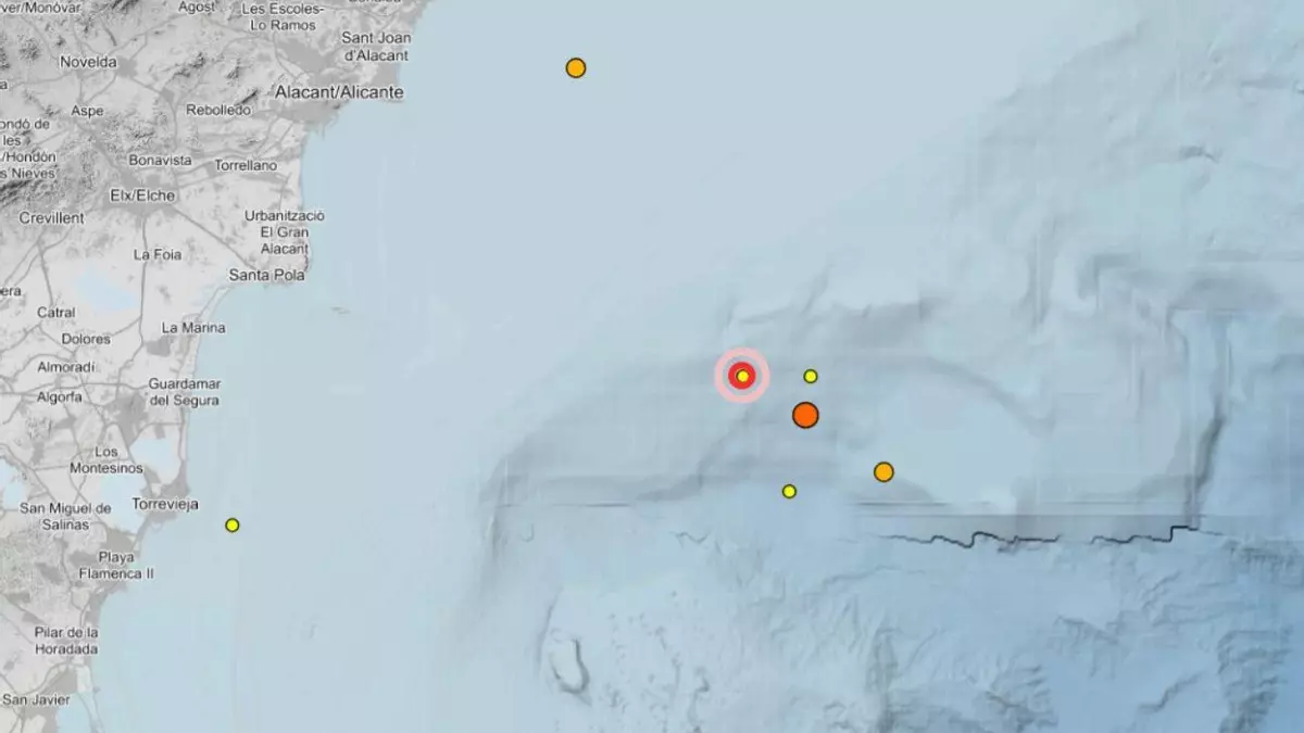 Tres terremotos sacuden la costa de Alicante en apenas unas horas