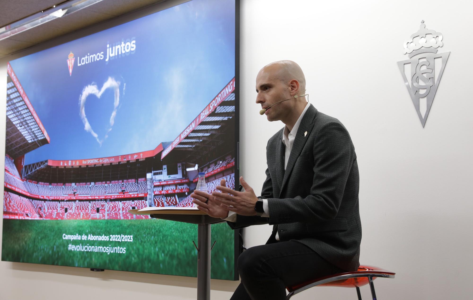 David Guerra presenta la nueva campaña de abonados del Sporting de Gijón