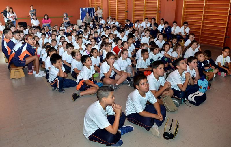 20/06/2018 CARRIZAL, INGENIO. La ingeniera aeronáutica de la Nasa, Mar Vaquero, ofrece una charla a los alumnos del colegio de primaria Tomás Morales. SANTI BLANCO  | 20/06/2018 | Fotógrafo: Santi Blanco