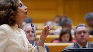 Maria Jesús Montero durante la  Sesión de control al Gobierno en el Senado.