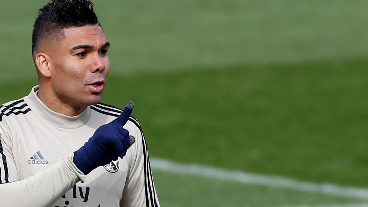 Casemiro, en un entrenamiento.