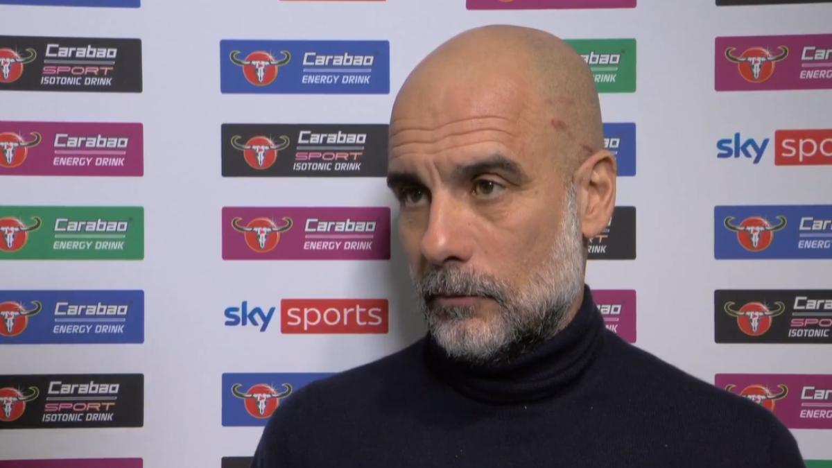 Guardiola, en zona mixta