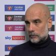 Guardiola, en zona mixta tras ganar la Carabao Cup
