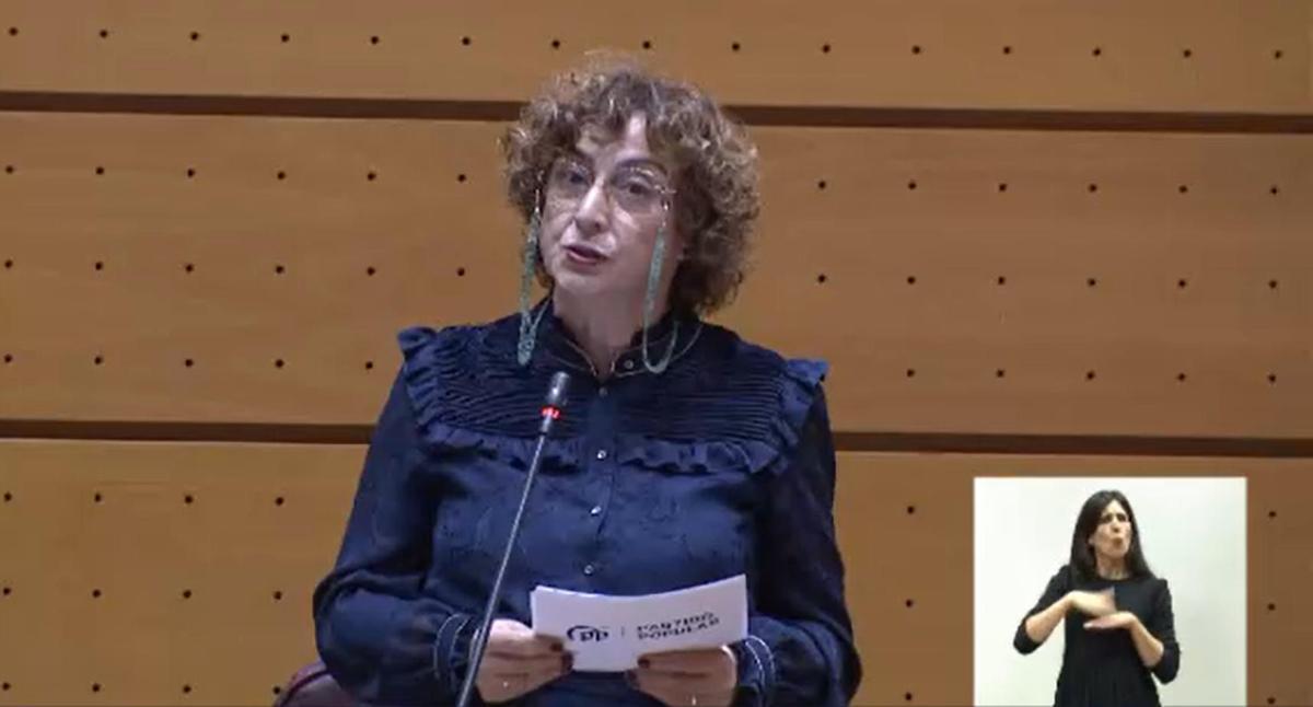 La senadora del PP Teresa María Belmonte Sanchez durante el pleno en el Senado