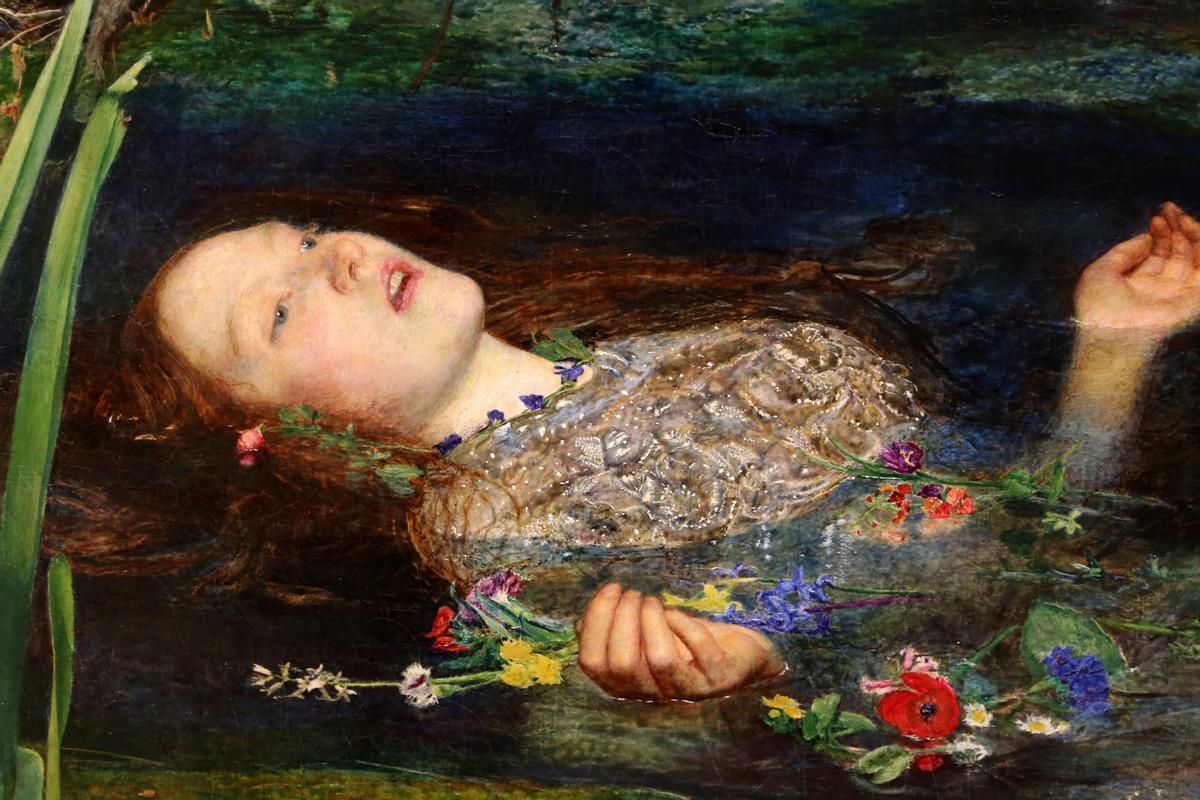 'Ofelia', obra del pintor inglés John Everett Millais, fechada alrededor de 1852.