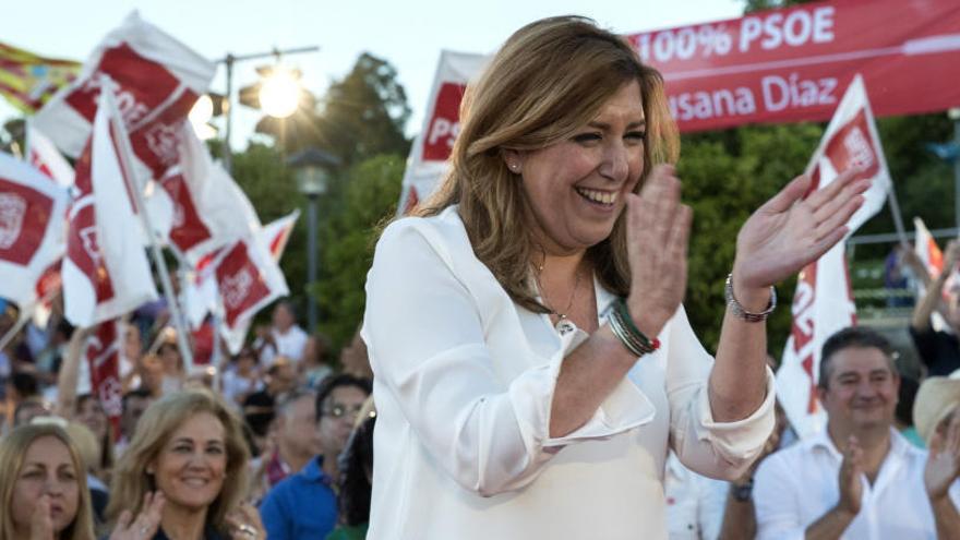 Díaz durante su acto de ayer en Sevilla.