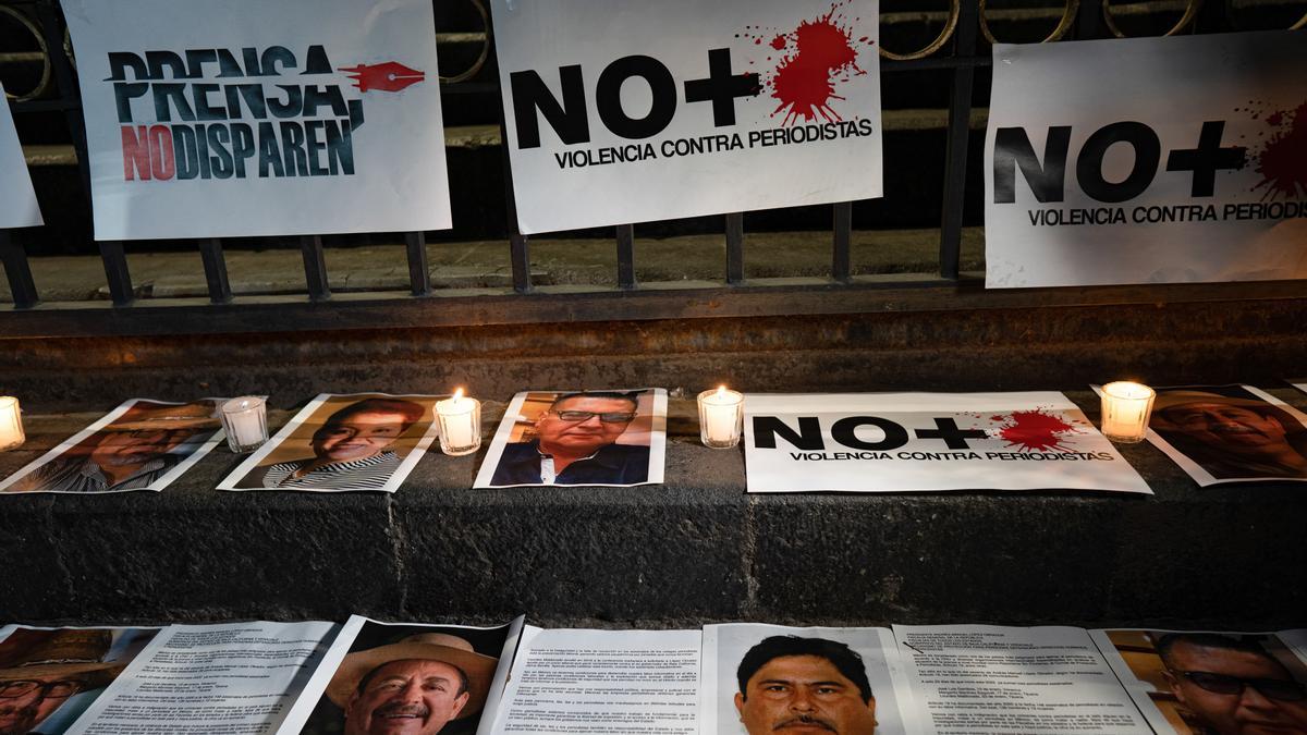 Manifestación en México contra los asesinatos de periodistas.