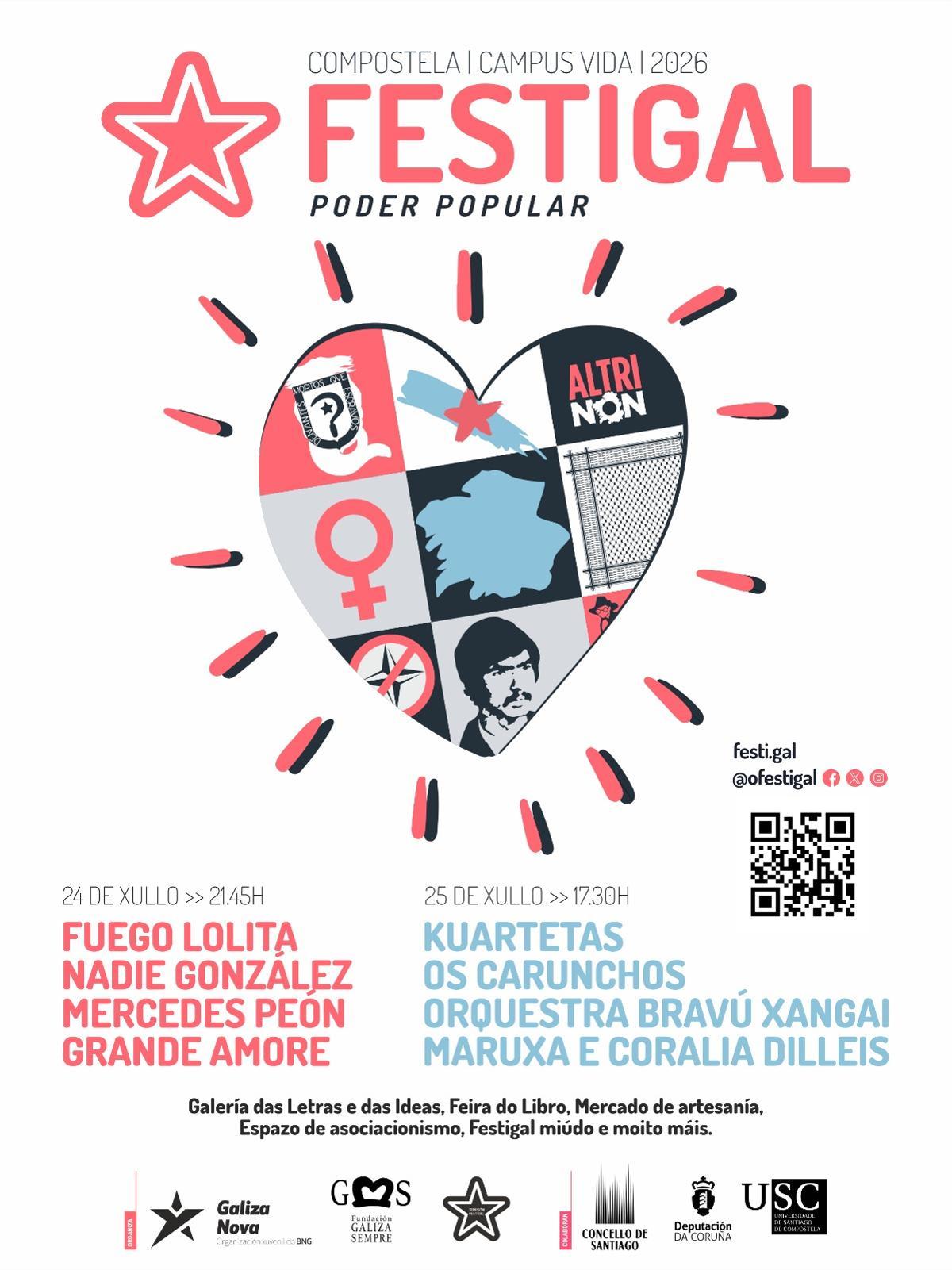 Cartaz cos artistas do Festigal 2026