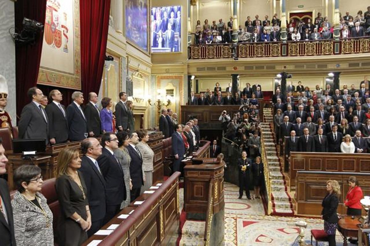 Acte d’obertura de la nova legislatura al Congrés dels Diputats, que han presidit aquest dimarts els Reis.