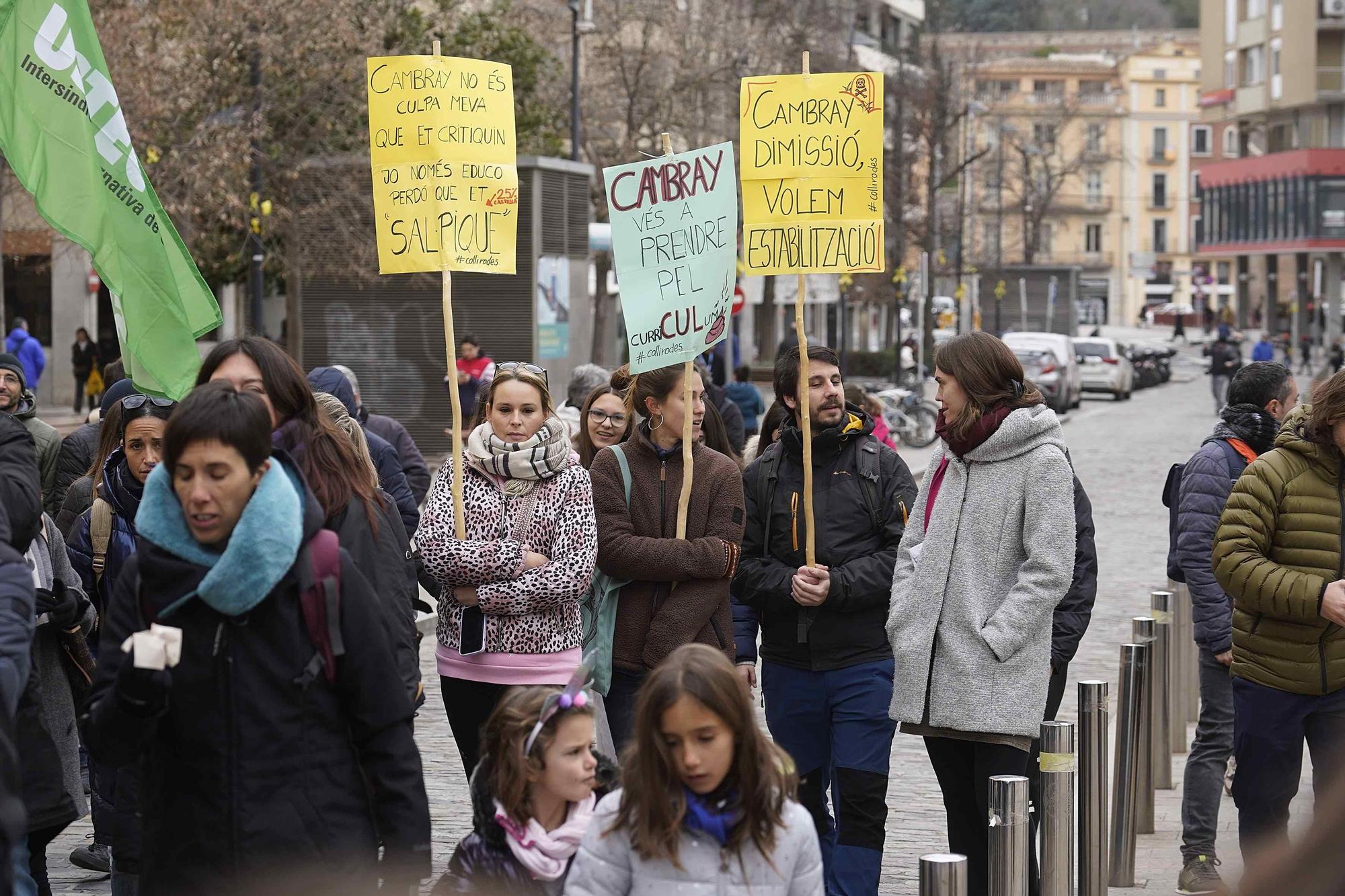 Manifestació a Girona per defensar un sistema educatiu i sanitari "públic i de qualitat"