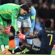 Vinicius, en el momento que se lesionó en el Manchester City - Real Madrid