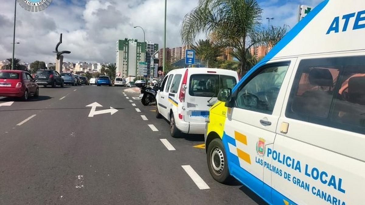 Imagen de la detención del taxi realizada este viernes en Las Palmas de Gran Canaria.