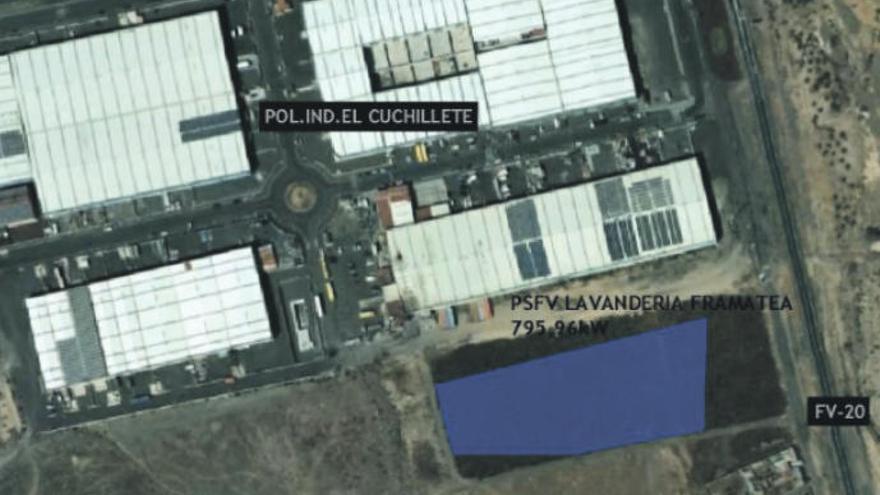 Localización de la lavandería &#039;El Cardón&#039;, en el polígono industrial El Cuchillete.
