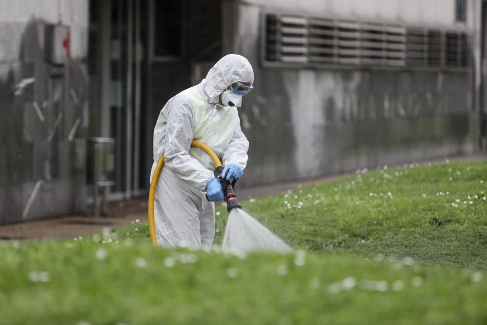 Coronavirus en Asturias: La UME, en Gijón