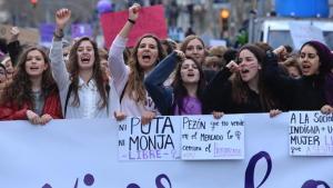 Imagen de archivo de la manifestación en Barcelona por el 8-M.