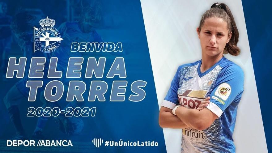 Helena Torres, en la imagen del anuncio de su fichaje por el Deportivo Abanca.
