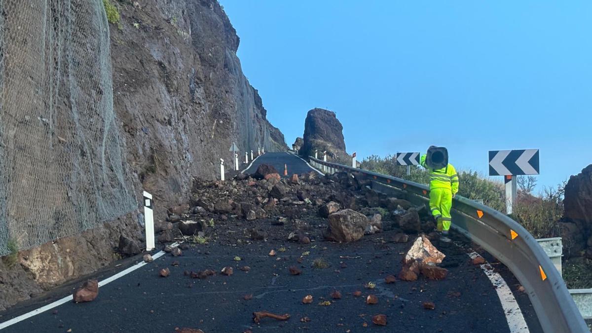 Desprendimientos en carreteras de Gran Canaria