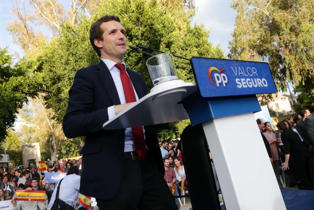 Pablo Casado visita Murcia un día antes del cierre de campaña