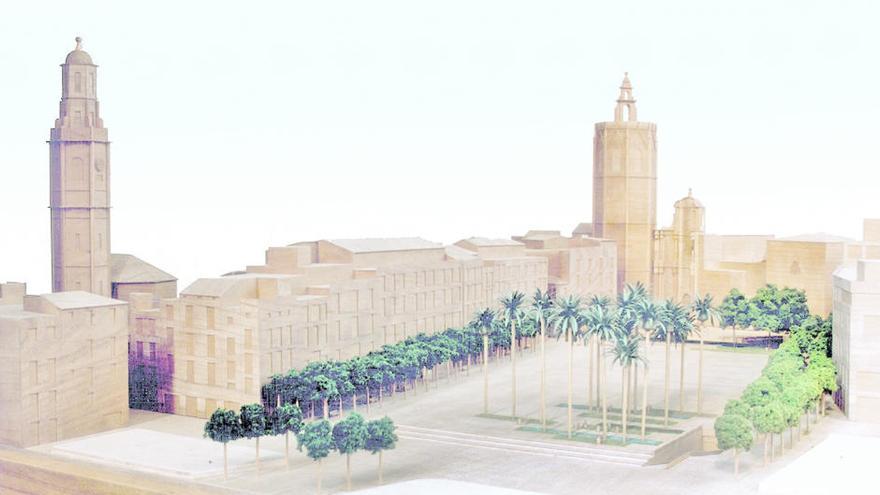 Figuración de la Plaza de la Reina según el proyecto del arquitecto Miguel del Rey.