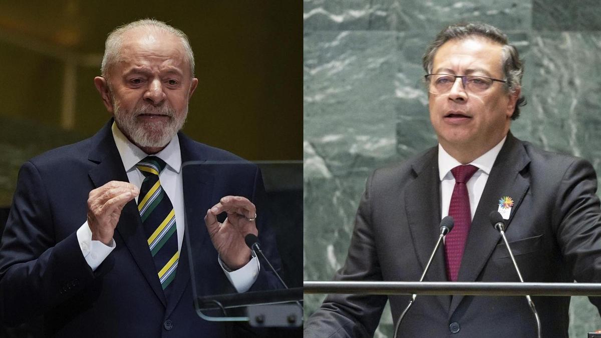 Lula da Silva y Gustavo Petro, presidentes de Brasil y Colombia, respectivamente.