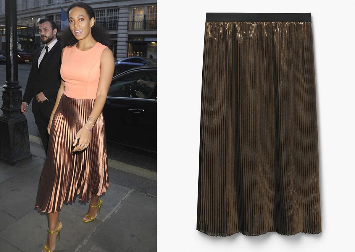 El look con falda plisada de Solange Knowles