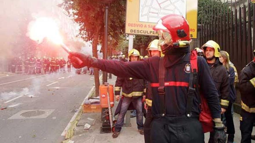 Una imagen de las protestas que se han producido hoy en Santiago