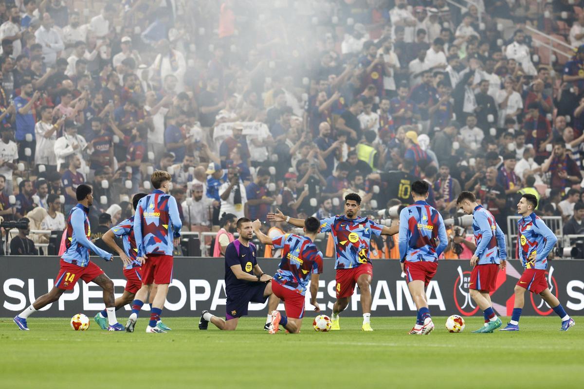 El Barça antes de medirse al Madrid en la Supercopa.