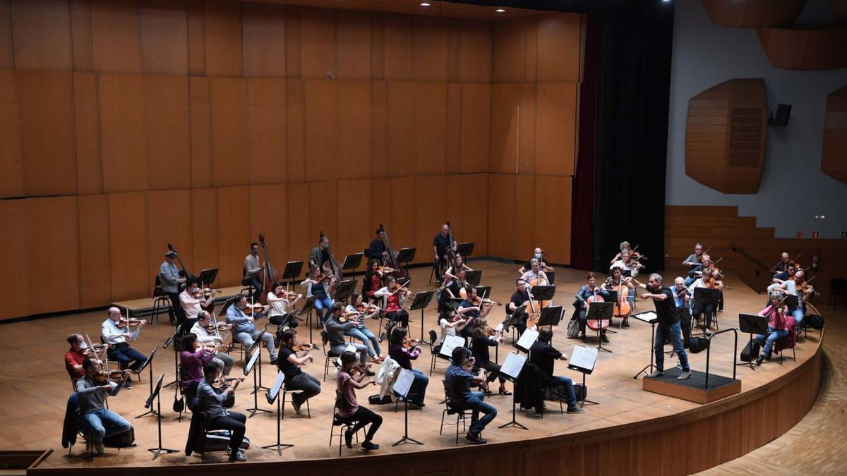 Un ensayo de la Sinfónica, en el Palacio de la Ópera. |   // VÍCTOR ECHAVE