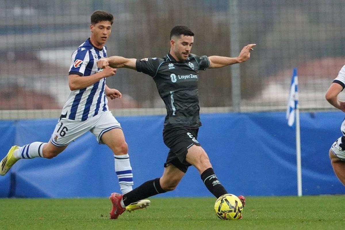 Diego Barri, en la derrota por 4-2 frente a la Real Sociedad B.