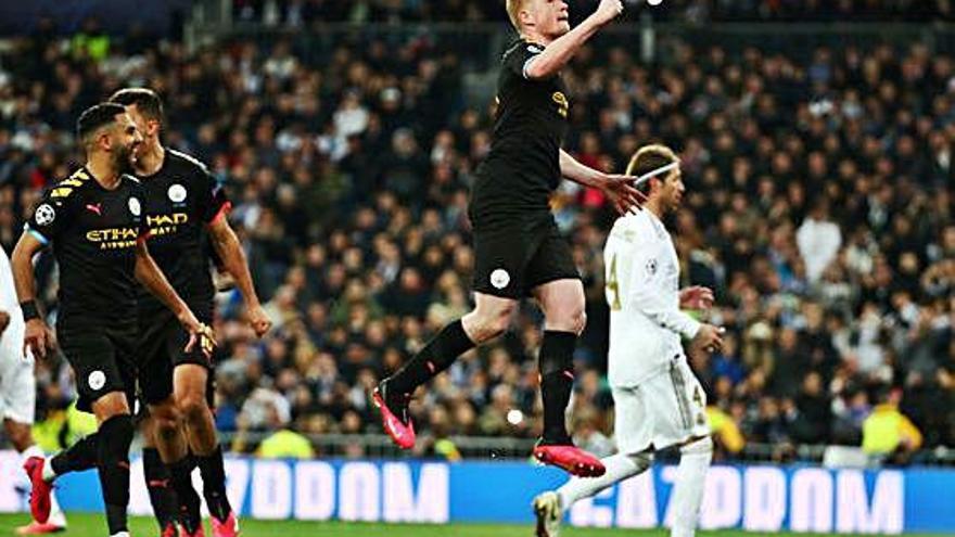 De Bruyne celebra el gol que va donar la victòria al City.