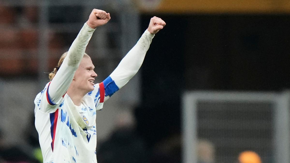 Haaland celebra la clasificación de Noruega para el Mundial 2026