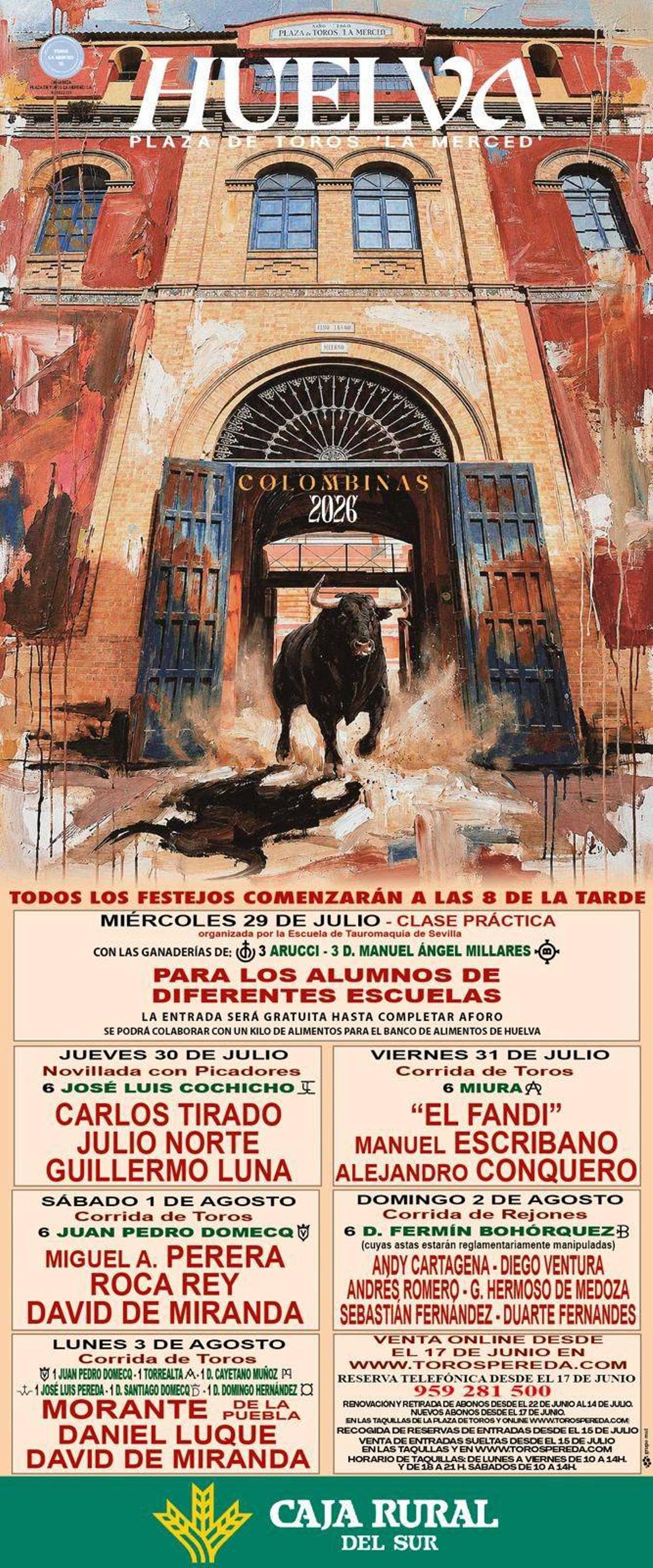 Cartel 2026 de la temporada taurina en Huelva