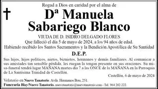 Dª Manuela Sabariego Blanco