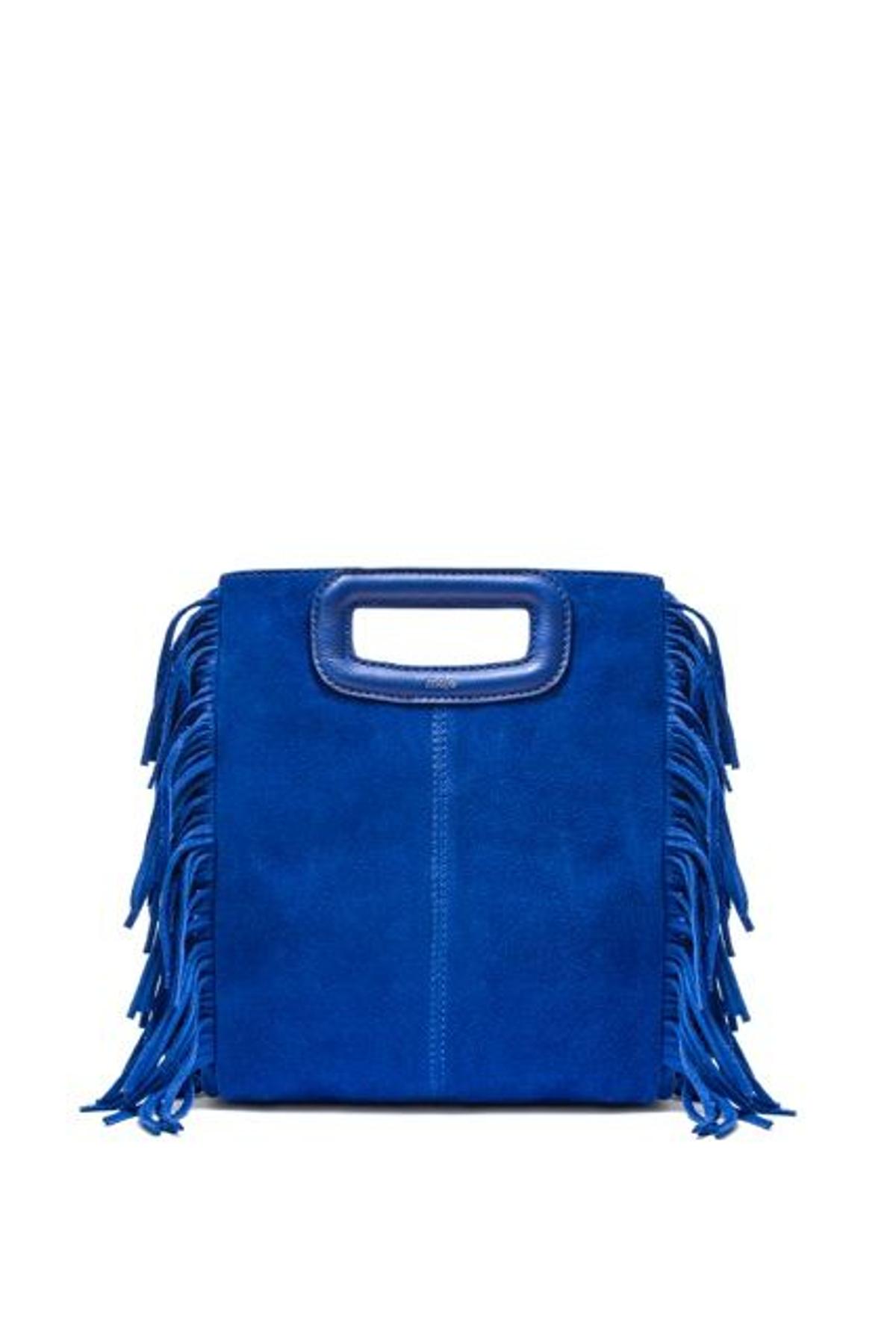 The M Bag by Maje de ante en azul eléctrico