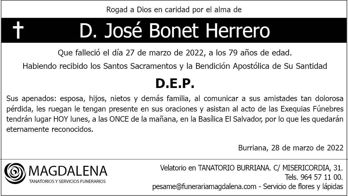D. José Bonet Herrero